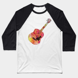 Acoustic guitar psychedelic colours Baseball T-Shirt